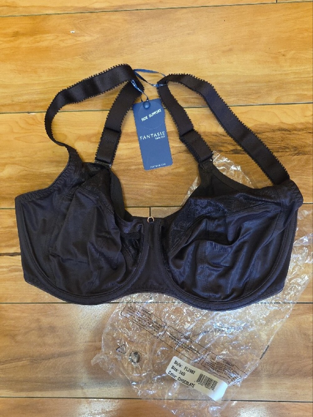 NEW Fantasie Illusion Underwire Side Support Bra Chocolate 34G